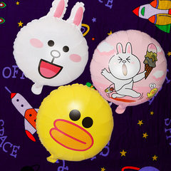 地推扫码小礼品 18寸卡通铝膜气球 兔子鸭子小熊生日装饰铝箔气球 小熊（50*41CM）
