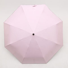 小清新纯色黑胶全自动三折伞遮阳伞折叠太阳伞雨伞定制logo广告伞 粉色 54cm自动