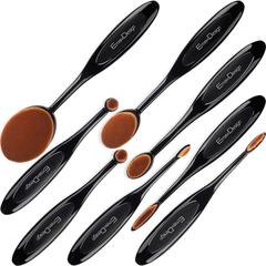 Beauty in Europe and America round make-up brush brush set, ten foundation, blush, lipstick, eye shadow brush black Man-made fiber