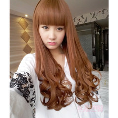 Wig woman Qi Bang long hair, natural realistic micro volume, buckle long curly hair, fluffy face repair, all headgear Liu Qi a linen