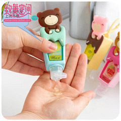 The United States space cute cartoon bear fruit portable disposable hand sanitizer portable vial washing liquid Pink strawberry