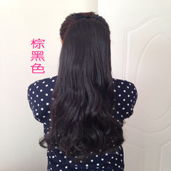 Mawei pear big wave band Ms. long realistic fake ponytail invisible wine red wig long ponytail Milky white
