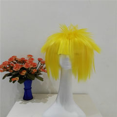 Kill Matt wig, color animation, cos boys and girls, non mainstream wig show, special fluffy wig Yellow + Snood