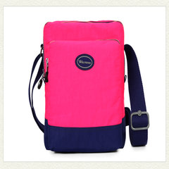 The wolf domain classic fashion hit color nylon bag vertical single shoulder bag super light leisure cloth bag. Pearl red + blue