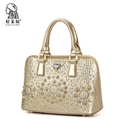 European and American fashion handbag bag diamond bride shell bag bag handbag bright wedding Lainu 2015 NEW