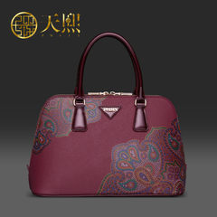 Mamaki leather handbags folk style festive red bag tote bag 141103 shell wedding bride Claret