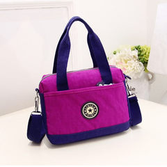 2017 spring new handbag Korean hit color mosaic small portable bag nylon Xiekua package tide Mini Bag Pretty purple