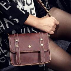 The new spring and summer 2017 Korean students Bag Satchel Bag retro fashion tide bangalor mini small package Dark brown