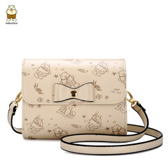North sweet bowknot mini bag bag shoulder bag handbag new cute bear small fresh Xiekua package black
