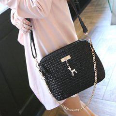 MS Crossbody small bag shoulder hand bag bag Xiegua 2016 new tide fashion handbags Lingge soft leather black