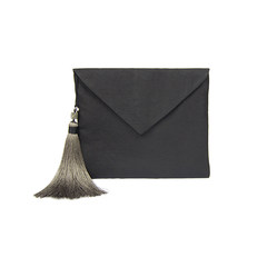 The original design of silk silk tassel CLEANFLOW Beaded Mini Ladies envelope bag small hand bag Black Large [custom] shipped within 2 days