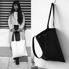 The 2017 New South Korea shipping original blank canvas bag, bag bag diagonal art women's bags black