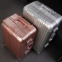Aluminum frame, pull case, 20 suitcase, 24 trunk, 28 student password box, wrapping box, universal wheel, 26 inches of men and women 20 inch Rose Gold anti scratch