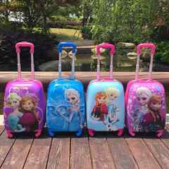 Frozen children with female team of 18 inch suitcase trolley male universal wheel travel box bag kindergarten 12 inch Chocolate