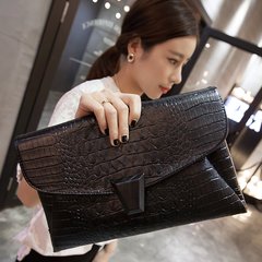Hand bag female large capacity Korea Leather Shoulder Bag trend 2017 new crocodile ladies bags black