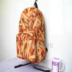 Korean ulzzang, Thailand printed fun, French fries, backpacks, bags, jellies, personality, hand bags, envelopes, bags, tide women Rainbow