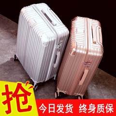 Wear Gucci luggage cow goods exported to Korea trolley mute universal wheel landing chassis box 26 inch classic, send ten exquisite gifts Light green