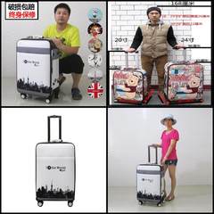 Suitcase, pull case, female wheel box, small fresh Korean suitcase, male student suitcase, soft box 24 inches 20 20 inches (single case) PU zebra