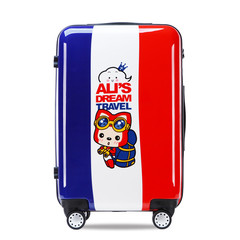 Ali to France tourism 20 inch suitcase caster trolley luggage box soft creative cartoon graffiti 20 inch Journey to France