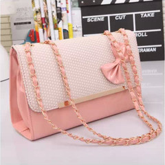 Bag spring 2015 chain bag mini small bag lady Small Bag Satchel Korean tide Xiekua bangalor Pink