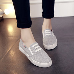 In the spring of 2017 Korean all-match white shoes with flat white canvas shoes female students frenulum women shoes Thirty-eight 160 grey