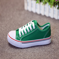 Yaxing 2017 men and women couples edition low to help students all-match flat shoes lace shoes classic canvas shoes R332 Thirty-eight green