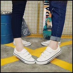 A couple of white canvas shoes shoes 2016 new Harajuku all-match ULZZANG Velcro 2017 Korean Students Thirty-eight white