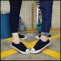 A couple of white canvas shoes shoes 2016 new Harajuku all-match ULZZANG Velcro 2017 Korean Students Thirty-eight black