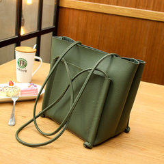 Retro messenger bag 2017 New Fashion Leather Tote Bag Handbag Shoulder Bag female bucket green