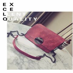 2017 new Korean hit color bag chain all-match vain personality personality Mini Handbag simple gules