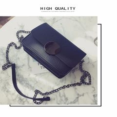 2017 new Korean hit color bag chain all-match vain personality personality Mini Handbag simple black