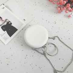The summer of 2017 new single shoulder bag handbag small bag chain ring Mini buns simple personality Satchel white