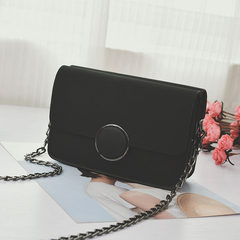 In the summer of 2017 female new packet packet double chain small package all-match Korean matte color single shoulder bag black