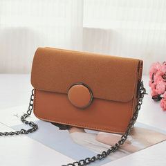 In the summer of 2017 female new packet packet double chain small package all-match Korean matte color single shoulder bag Light brown