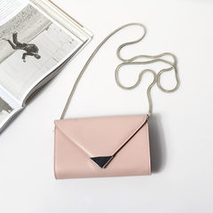 The chain of small bag female 2017 new handbag compartment Korean envelope bag Shoulder Bag Messenger Bag Pink