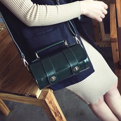 2016 new tide belt lock bag handbag decorative retro Boston female all-match diagonal single shoulder bag bag green