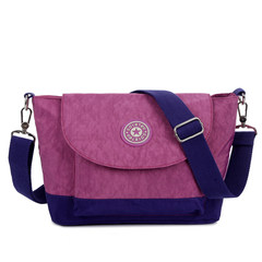 Korean hit color waterproof nylon bag Oxford spinning cloth single shoulder bag fashion leisure travel small package Lilac colour