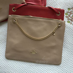 The United States COACH/ coach 52901 Ladies Leather Shoulder Bag Handbag small flat cross chain Camel spot