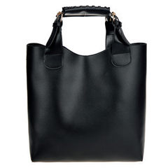 Europe and the new tide bucket bag Vintage bag ladies handbag shoulder bag large simple black