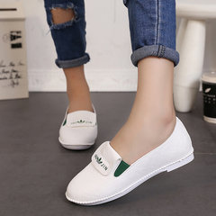 Black canvas shoes female 2017 new spring street shoes slip-on all-match Korean students in Hong Kong style black shoes Thirty-eight Milky white