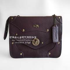 [] us coach COACH 34231 new leather shoulder bag Vintage locomotive cross spot Deep purple