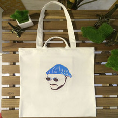 Canvas bag handbag shoulder bag bag bag Japan students book bag shopping bag bag The man killer has white zip