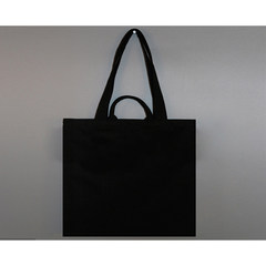 Canvas bag handbag shoulder bag bag bag Japan students book bag shopping bag bag Black dual-purpose without printing