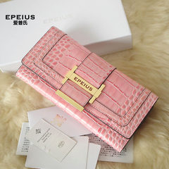 Pink purse, EPEIUS pink, crocodile, wallet, head, leather wallet, spring and summer Wallet
