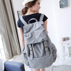 2017 new ladies leisure backpack BAG BAG canvas bag of high school sports tourism Backpack gray