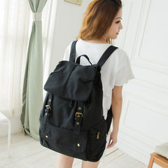 2017 new ladies leisure backpack BAG BAG canvas bag of high school sports tourism Backpack black