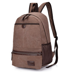 Large capacity backpack, men's casual canvas bags, men's bags, computer bags, travel bags, school wind, middle school bags Coffee