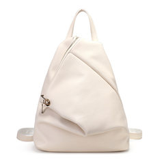 2017 new summer fashion leather handbag backpack backpack Korean leather simple leisure bag lady tide white