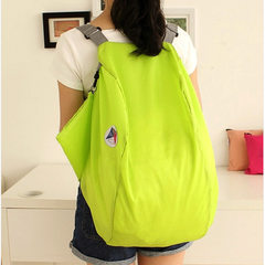 Multifunctional folding travel backpack shoulder bag messenger bag bag containing large capacity environmental protection bag green