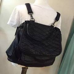Ou Li Vuitton Leather imported from South Korea, Europe and the big family of authentic retro School Backpack wind locomotive black